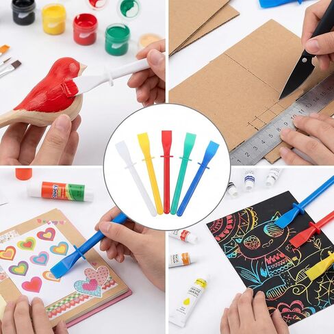 30 Pcs Colored Plastic Smear Spreaders, Silicone Glue Brush and Plastic Spreader Set, Mini Glue Sticks, Easy Clean Glues Scrapers for Woodworking Crafts, DIY Projects, Timber and Handicrafts in Kuwait