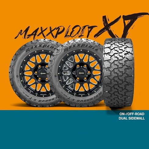 Nama Maxxploit X/T NM-28 نصف فولاذي لجميع التضاريس، الطين للطرق الوعرة، إطار شعاعي للشاحنة الخفيفة-LT265/50R20 265/50/20 265/50-20 115/112S نطاق التحميل E LRE 10-Ply RWL أحرف بيضاء مرتفعة in Kuwait