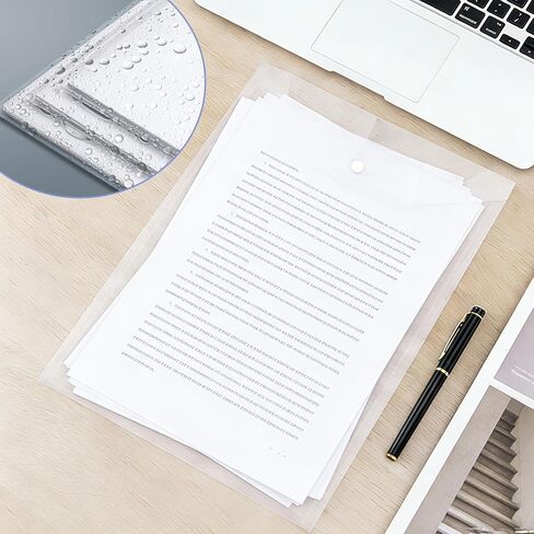 10 Pcs Vertical Clear Letter Sized Plastic Envelopes Clear Plastic Envelopes 8.5 x 11 for Document Storage, Office Supplies Organization and Photo Sorting in Saudi Arabia