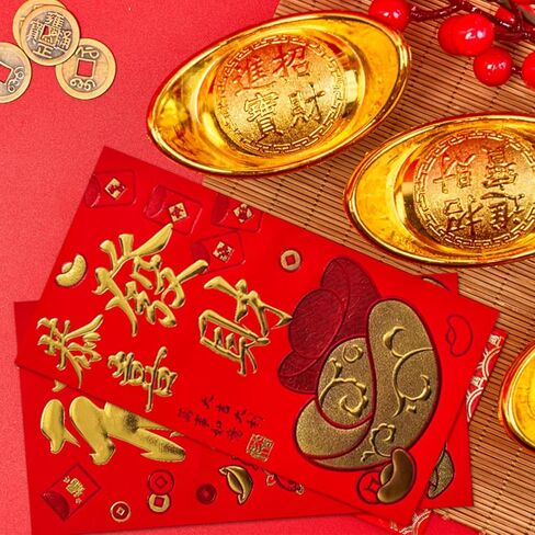 72Pcs Chinese Red Envelopes,New Year Hong Bao Red Pocket,Lucky Money Envelope for Cash,Chinese Lunar Year,Spring Festival,Birthday,Wedding,6.69x3.54 Inch in Saudi Arabia