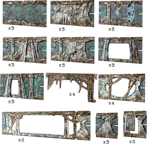 Battle Systems Sci-fi Terrain Alien Catacombs Core Set - 28-35mm RPG/Wargames / 40k Necromunda Card Scenery in Saudi Arabia