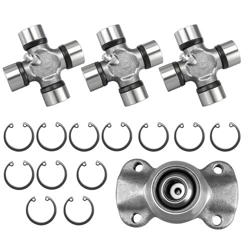 مجموعة وصلات كاردان مزدوجة 1310 سلسلة 211355X CV مقبس Yoke ومجموعة 5-153X U-Joint Kit متوافقة مع Jeep Cherokee XJ 1984-2001 Wrangler 1997-2006 TJ 2000-2006 in Kuwait