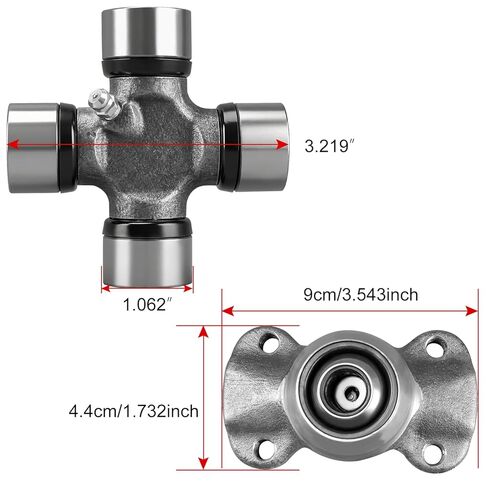 مجموعة وصلات كاردان مزدوجة 1310 سلسلة 211355X CV مقبس Yoke ومجموعة 5-153X U-Joint Kit متوافقة مع Jeep Cherokee XJ 1984-2001 Wrangler 1997-2006 TJ 2000-2006 in Kuwait