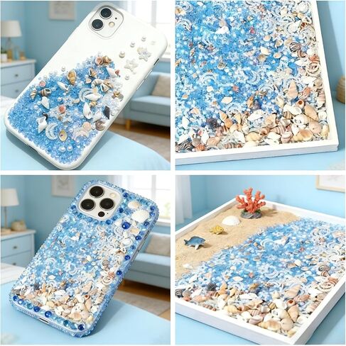 [Ocean-Themed|Epoxy Resin] 1pc Ocean-Themed Epoxy Resin Filler-Star, Moon,Shells, Crabs, Starfish, Shiny Decorations for Crafts, Home Decor, Creative Projects,Rainbow Gloss Effect in Kuwait