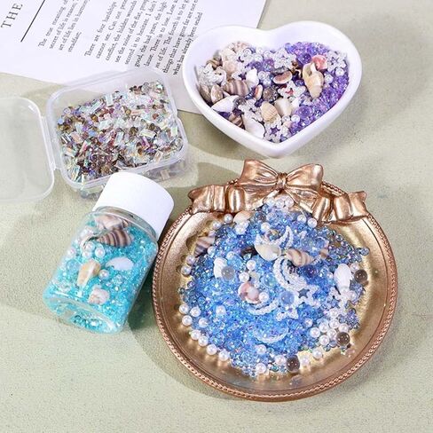 [Ocean-Themed|Epoxy Resin] 1pc Ocean-Themed Epoxy Resin Filler-Star, Moon,Shells, Crabs, Starfish, Shiny Decorations for Crafts, Home Decor, Creative Projects,Rainbow Gloss Effect in Kuwait