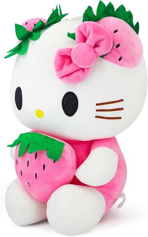 7.8'' Cute Strawberry Cat Plush Toy—A Kawaii Soft Cartoon Cat Stuffed Plush for Girls and Kids(Pink) in Saudi Arabia