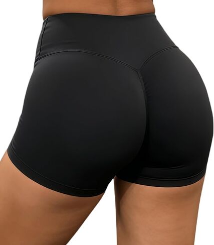 Workout Shorts for Women 2.5" High Waist Scrunch Butt Booty Biker Short No Front Seam Yoga Gym Running in Saudi Arabia