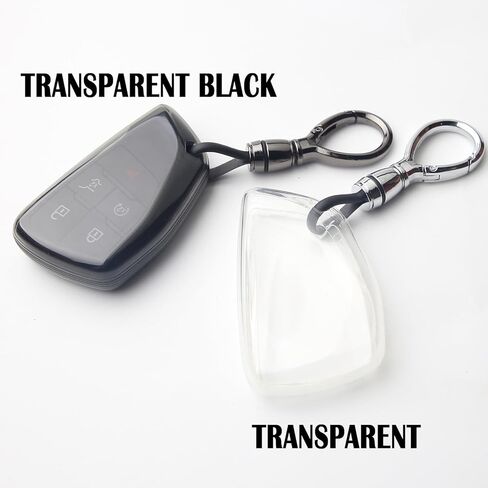 Key Fob Cover for Chevy GMC with Anti-Loss Keychain,Transparent Soft TPU Key Case Shell Full Protection for Terrain Tahoe Suburban Equinox Traverse Yukon Denali Buick Envision(Transparent Black) in Saudi Arabia