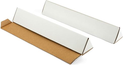 25-Pack Triangle Corrugated Cardboard Mailing Tubes, 18.25x3x3 inch, White, Bulk Poster Tubes for FBA Shipping, Warehouse Storage, Blueprints, Artwork & Long Items in Saudi Arabia