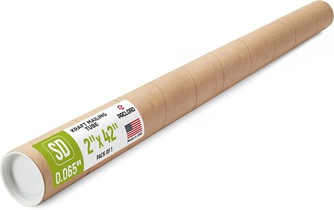 2" x 42" Reinforced Kraft Paper Mailing Tube, Pack of 2 Tubes with 4 Caps – Secure USPS Approved – Cardboard Poster Mailer for Shipping and Storing of Prints, Artwork, Posters, or Documents in Kuwait
