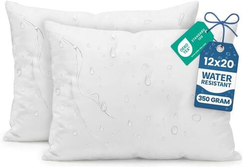 Utopia Bedding Outdoor Pillow Inserts 18 x 18 Inches (Pack of 2, White), Water Resistant Garden Throw Pillows for Patio and Porch Furniture in Saudi Arabia