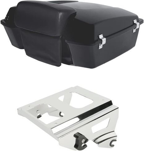 Chopped Trunk Backrest + Solo Mount Rack Fit for Harley Trunk Touring Road King Road Glide Electra Glide Street Glide 2009-2013 in Saudi Arabia