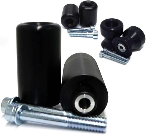Shogun Yam YZF-R7 R7 2022 2023 2024 NO Cut Complete Kit (Bar Ends, Swing Arm Spools and Frame Sliders) Black - 755-6619 - Made in The USA in Kuwait