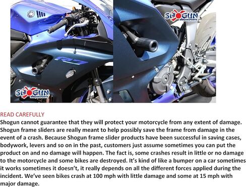 Shogun Yam YZF-R7 R7 2022 2023 2024 NO Cut Complete Kit (Bar Ends, Swing Arm Spools and Frame Sliders) Black - 755-6619 - Made in The USA in Kuwait