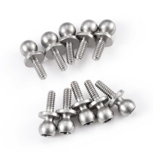 10Pcs Aluminum Alloy Ball Head Screw RC Ball Studs Upgrade Parts for Losi 1/24 Micro-B 1/28 Micro-T RC Car Buggy in Kuwait