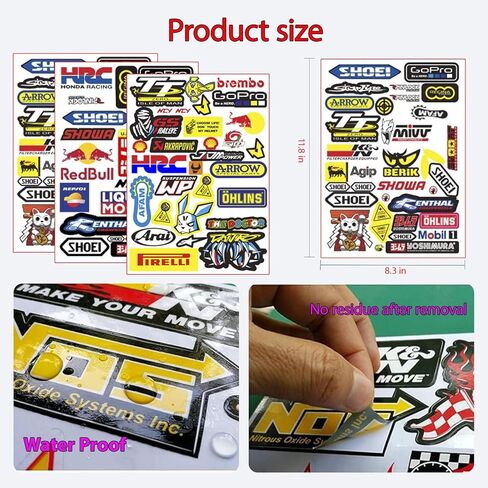 3 Racing Stickers and Decals Weatherproof Vinyl Sponsor for Motorcycles Dirtbike Stickers for Motorcycles,Cars,Racing Vehicles,Helmets,and More in Saudi Arabia