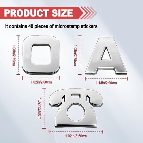 40PCS 3D Chrome Car Letters Emblem & Number Decal Custom Adhesive Automotive Badge Stickers, Universal Fit Weatherproof Logo for Vehicle Trunk Side Rear Wall Decor Outdoor Accessories in Saudi Arabia