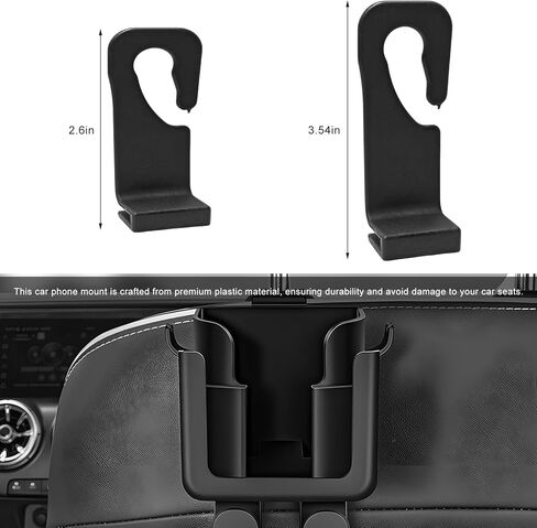 2 PCS Headrest Cup Holder for Car Back Seat, Auto Bottle & Phone Holder with Headrest Hooks, Multifunctional Plastic Back Seat Organizer for Phones Drinks Bags, Car Accessories in Saudi Arabia
