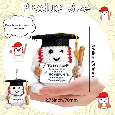 Graduation Gift for Him Her Class of 2026 Baseball Crochet for College High School Graduates Inspirational Graduation Crochet Positive Baseball Crochet for Grads Handmade Gift for Nursing Student in Saudi Arabia