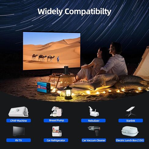 500W Pure Sine Wave Power Inverter DC 24V to 110V AC Converter with LCD Display, Battery Clamps & Cigarette Lighter Plug, Car Inverter with 2 AC Outlets for Vehicles RV Truck Camping Laptop CPAP in Saudi Arabia