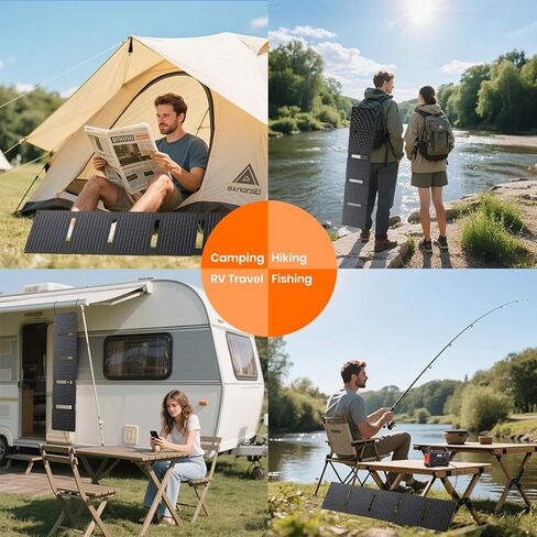 FlexSolar 40W Portable Solar Panel Charger - Upgraded Fast Charging with USB-C PD2.0, QC3.0 & 19V DC for Power Stations, Phones, Power Banks, IP67 Waterproof Foldable for Camping, Hiking, RV in Saudi Arabia