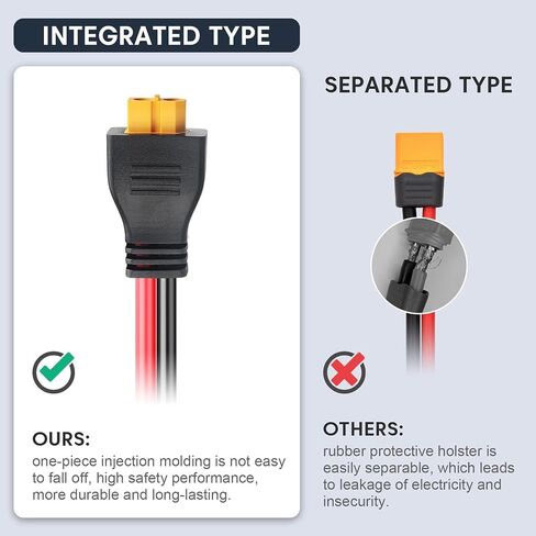 XT60 Y Splitter Cable 12AWG XT60 1 Female to 2 Male Parallel Connector Adapter Heavy-Duty Power Distribution for UAV, Quadcopter, RC Cars & Solar Systems 1FT in Saudi Arabia
