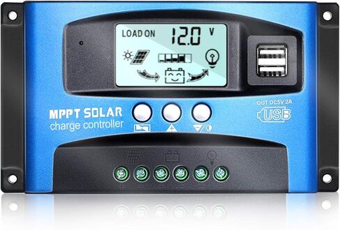 MPPT Solar Charge Controller 30A 12V/24V Auto Solar Panel Intelligent Regulator with Dual USB Port LCD Display for Lead Acid Batteries in Saudi Arabia