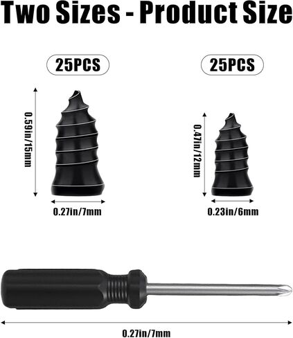 50 PCS Tire Repair Rubber Nails, Spiral Vacuum Tire Plug Kit, Fast Self-Service Puncture Repair Tools for Car, Truck, Motorcycle, Tractor Tire Puncture Repair in Kuwait