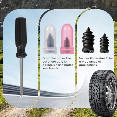 50 PCS Tire Repair Rubber Nails, Spiral Vacuum Tire Plug Kit, Fast Self-Service Puncture Repair Tools for Car, Truck, Motorcycle, Tractor Tire Puncture Repair in Kuwait