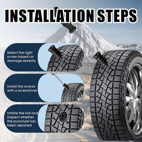 50 PCS Tire Repair Rubber Nails, Spiral Vacuum Tire Plug Kit, Fast Self-Service Puncture Repair Tools for Car, Truck, Motorcycle, Tractor Tire Puncture Repair in Kuwait