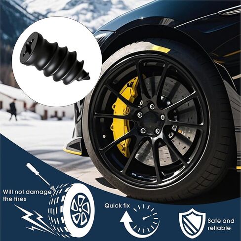 50 PCS Tire Repair Rubber Nails, Spiral Vacuum Tire Plug Kit, Fast Self-Service Puncture Repair Tools for Car, Truck, Motorcycle, Tractor Tire Puncture Repair in Kuwait