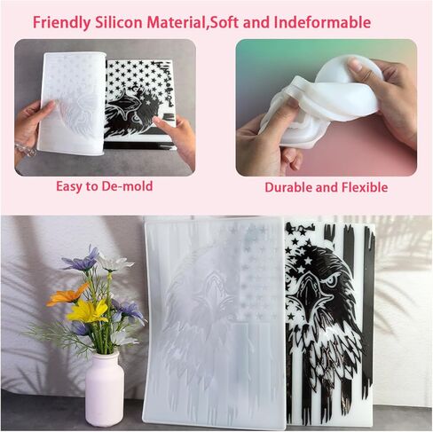 Large Silicone Molds for Resin American Flag Eagle Wall Art Resin Molds, Patriotic Home Decor, Flexible and Durable Casting Mold with Stars and Stripes Design in Saudi Arabia