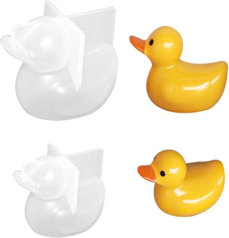 2 Pcs 3D Duck Silicone Resin Mold Cute Duck Chocolate Candy Fondant Mold for Soap Candle Cupcake Dessert Decor in Saudi Arabia