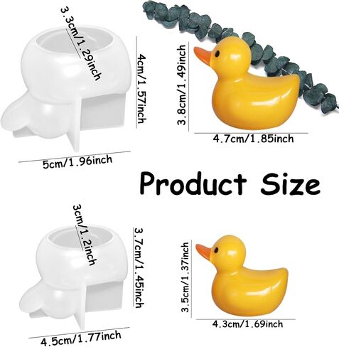 2 Pcs 3D Duck Silicone Resin Mold Cute Duck Chocolate Candy Fondant Mold for Soap Candle Cupcake Dessert Decor in Saudi Arabia