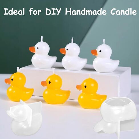 2 Pcs 3D Duck Silicone Resin Mold Cute Duck Chocolate Candy Fondant Mold for Soap Candle Cupcake Dessert Decor in Saudi Arabia