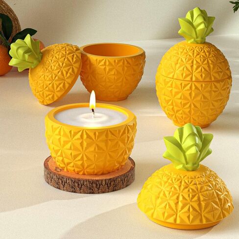 Pineapple Resin Jar Silicone Molds with Lid for Epoxy Resin Casting Candle Holder Candy Snack Container Jewelry Storage Box Home Decoration in Saudi Arabia