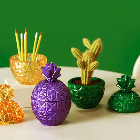 Pineapple Resin Jar Silicone Molds with Lid for Epoxy Resin Casting Candle Holder Candy Snack Container Jewelry Storage Box Home Decoration in Saudi Arabia
