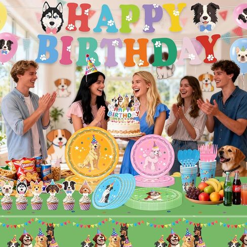 48 Pcs Pet Dog Party Cupcake Toppers for Puppy Birthday Baby Shower Party Decorations in Saudi Arabia