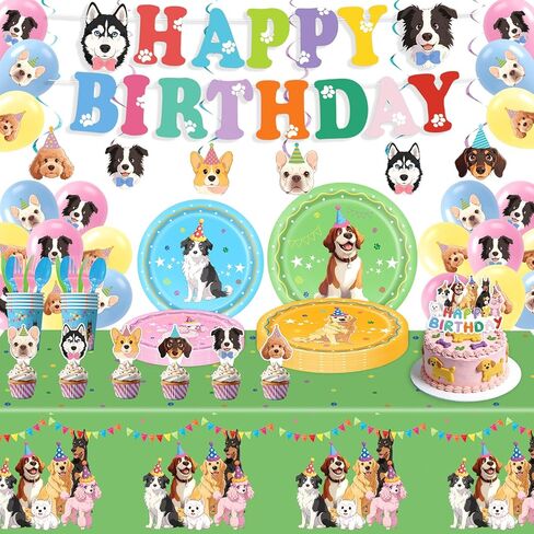48 Pcs Pet Dog Party Cupcake Toppers for Puppy Birthday Baby Shower Party Decorations in Saudi Arabia