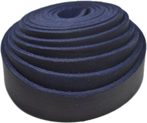 TOFL 3/4" Wide Leather Strap | Leather Strips for Crafts, Jewelry, & Furniture Projects | 72" (6 Feet) Long x 3/4" Wide x 1/16" Thick (4-5oz) | Navy Blue in Kuwait