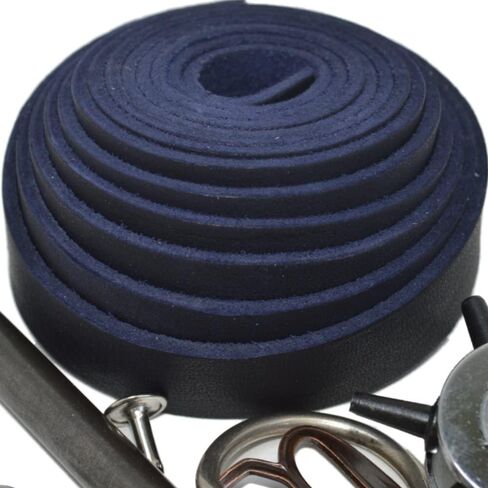 TOFL 3/4" Wide Leather Strap | Leather Strips for Crafts, Jewelry, & Furniture Projects | 72" (6 Feet) Long x 3/4" Wide x 1/16" Thick (4-5oz) | Navy Blue in Kuwait
