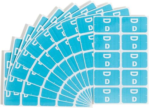 Smead AlphaZ ACCS Color-Coded Alphabetic Label, D, Light Blue, 100 Labels per Pack (67174) in Saudi Arabia