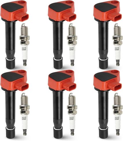 6PCS Ignition Coil Pack with 6PCS Iridium Spark Plug Compatible with Honda Accord Odyssey Acura CL TL 3.0L 3.2L 3.5L, Replace for UF242 C-511 C1221 C1462, Black in Kuwait