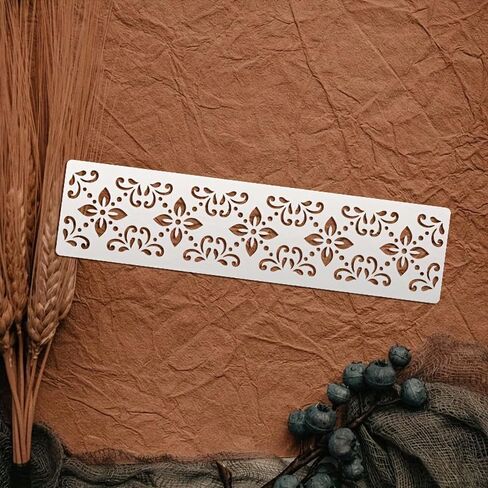 6PCS Border Stencil Geometric Craft Paint Template Reusable Plastic Templates 3 * 12inch Stencils Painting on Wood Furniture Wall Canvas Floor in Saudi Arabia