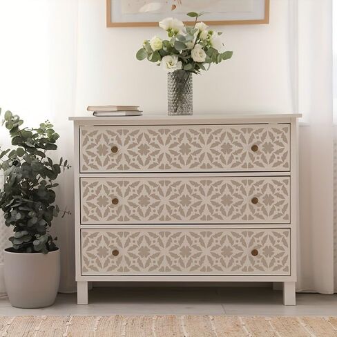 6PCS Border Stencil Geometric Craft Paint Template Reusable Plastic Templates 3 * 12inch Stencils Painting on Wood Furniture Wall Canvas Floor in Saudi Arabia