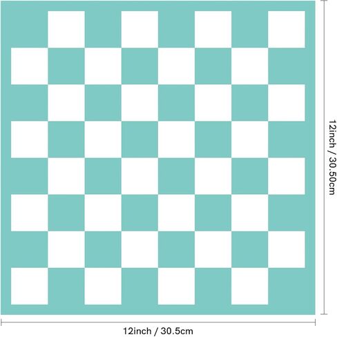 Briartw 2 Pack Chess Board Pattern Silkscreen Stencils 12x12 Inch, Reusable Self-Adhesive Mesh Stencils for Geometric Printing on Wood, Fabric, Polymer Clay, Glass, and Home Decor Projects in Kuwait