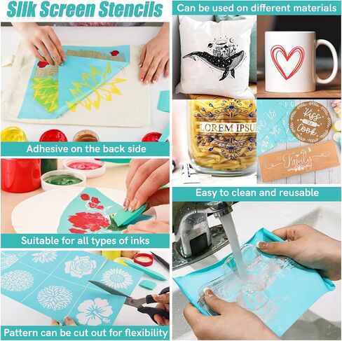 Briartw 2 Pack Chess Board Pattern Silkscreen Stencils 12x12 Inch, Reusable Self-Adhesive Mesh Stencils for Geometric Printing on Wood, Fabric, Polymer Clay, Glass, and Home Decor Projects in Kuwait