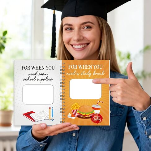 Graduation Gift Card Book 7 x 5 Inch 20 Pages Gift Card Booklet Congrats Grad Organizer Greeting Card College Survival Album Keeper for Graduation Senior Gifts(Black) in Saudi Arabia