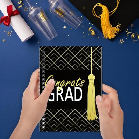 Graduation Gift Card Book 7 x 5 Inch 20 Pages Gift Card Booklet Congrats Grad Organizer Greeting Card College Survival Album Keeper for Graduation Senior Gifts(Black) in Saudi Arabia