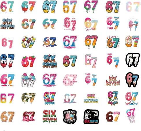 100Pcs Six-Seven Stickers for Kids, Vinyl Stickers Kids Waterproof Stickers for Water Bottles Laptop Classroom Decor in Saudi Arabia